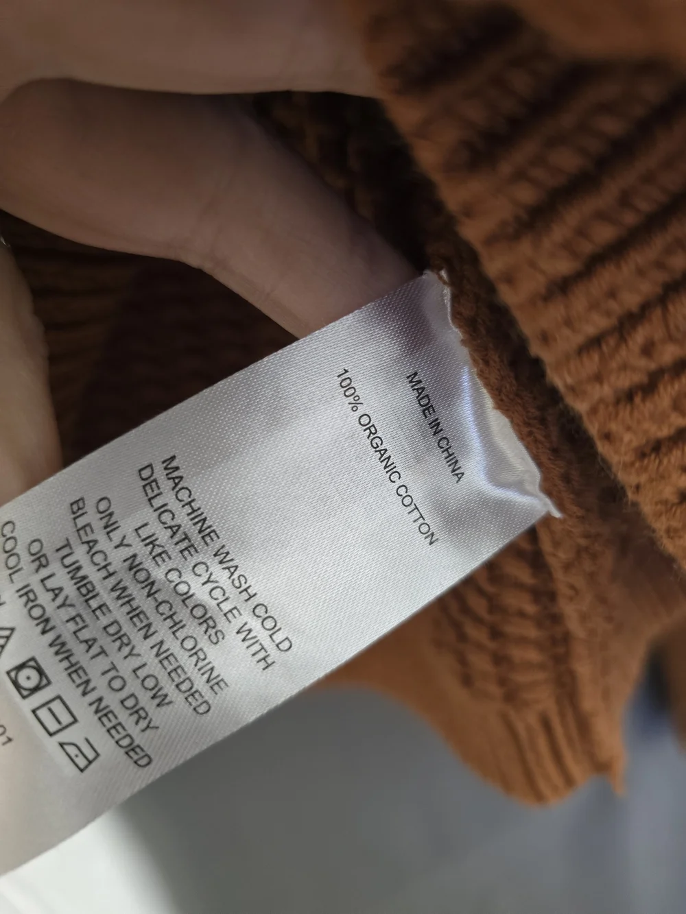 Quince Organic Cotton Cropped Cable Crew Sweater Ginger Orange L - Picture 4 of 7
